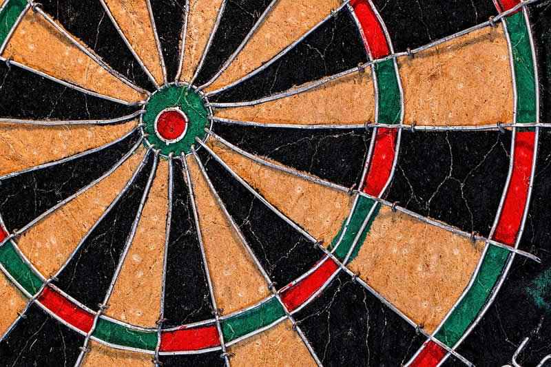 Dartboard oder Zielscheibe im Darts